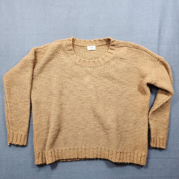 Wallace J Crew Sweaters - J Crew Wallace Sweater Medium Brown Wool Blend Oversize Boxy Crewneck Casual Y2k
